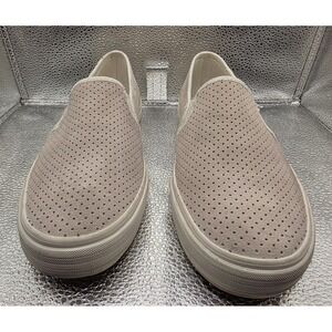 Keds Women Double Decker Perf Slip On Suede Leather Sneakers 9.5 Cream